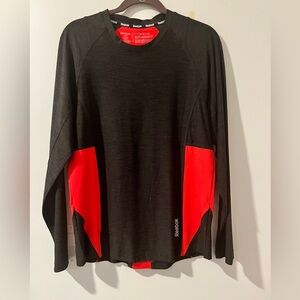 Men's Reebok Black & Red Running/Workout Long Sleeve Sz. M *NWOT* MSRP: $79+tax